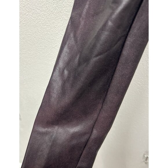 SPANX Faux Leather Leggings Small BURGUNDY shiny Holiday Dressy City Chic EUC - Picture 8 of 12